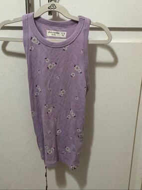abercrombie kids Lavender Floral Ribbed Tank